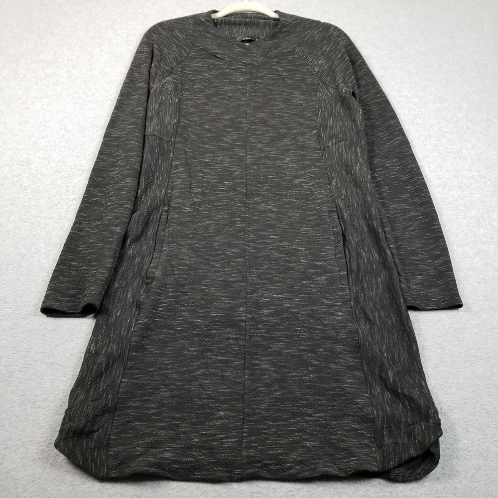 prAna Sindri Dress Womens M Medium Gray Space Dye Stretch Pockets Sporty Knit